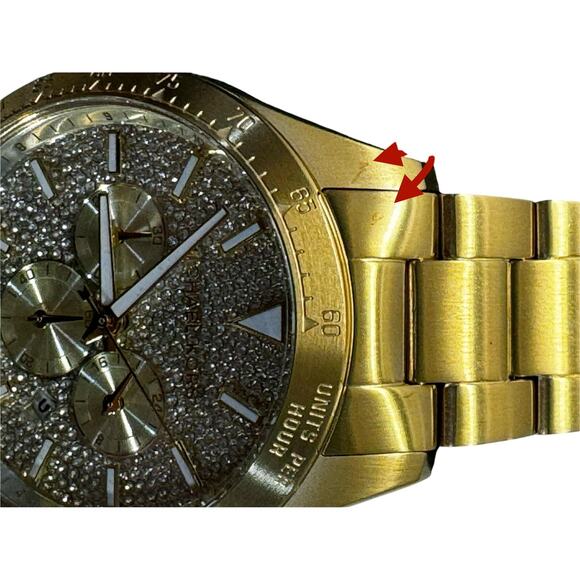 Michael Kors Men's Chronograph Layton Gold Tone Stainless Steel Glam Watch 45mm - Picture 8 of 11